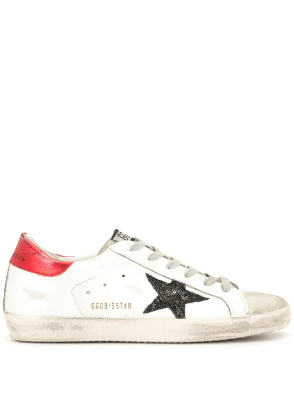 Golden Goose low-Top Superstar Beyaz Siyah Kırmızı Sneakers