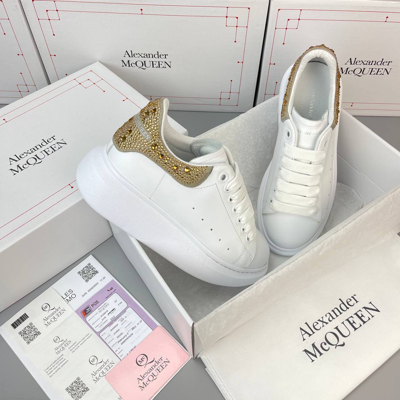 Alexander McQueen Sneakers Sarı - Kahve Taşlı