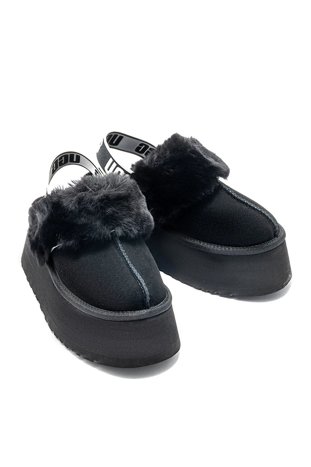 UGG Funkette Siyah Platform Sandalet