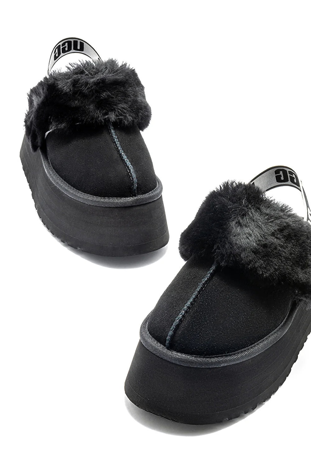 UGG Funkette Siyah Platform Sandalet