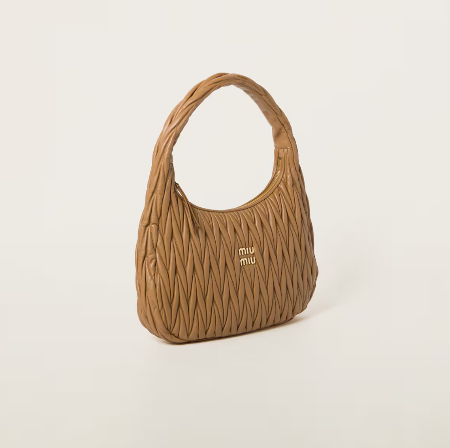 Wander matelassé nappa leather hobo bag