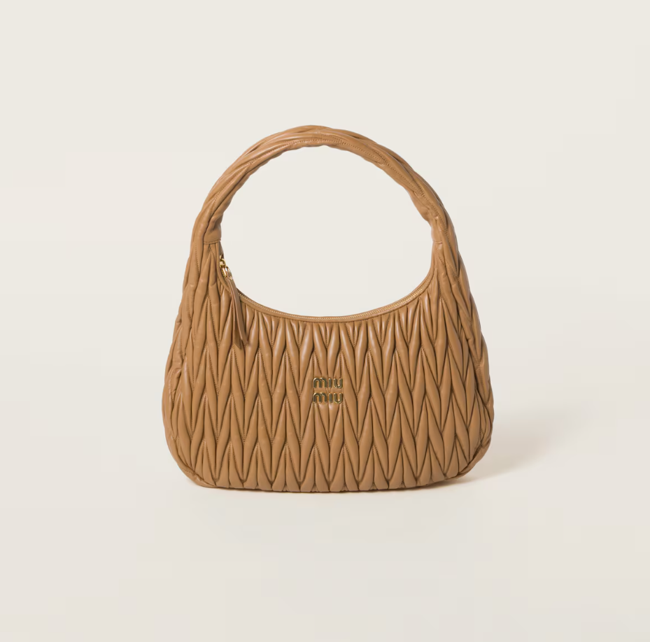 Wander matelassé nappa leather hobo bag