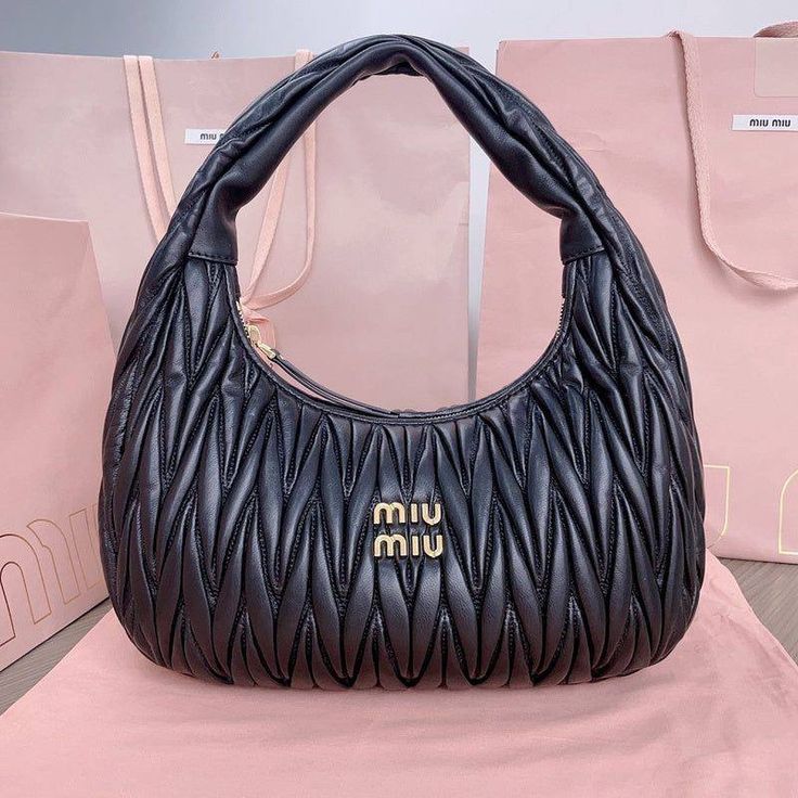 MİU MİU Wander matelassé nappa leather hobo bag