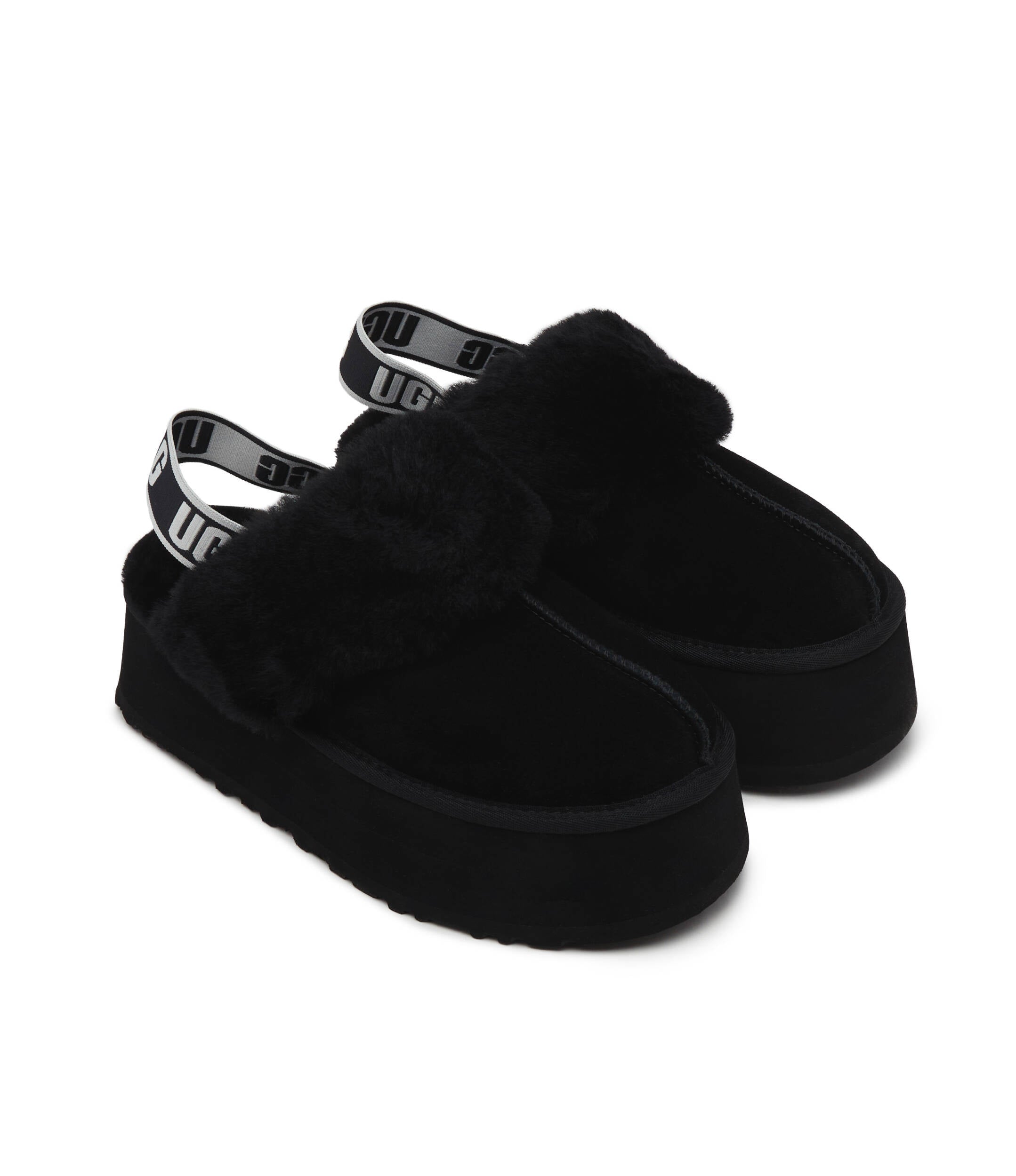 UGG Funkette Siyah Platform Sandalet